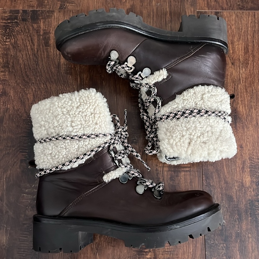 Aquatalia Jamie Shearling and Leather Boots - Picture 2 of 10